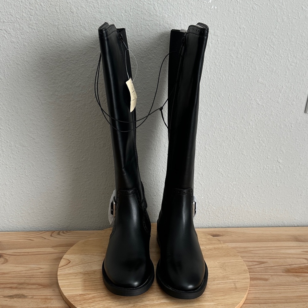 St. John's Bay Womens Toysen Wide Calf Stacked Heel Riding Boots new